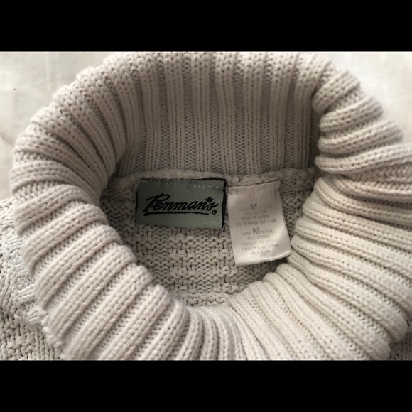Vintage White Cotton Penmans Knot Turtleneck - Picture 4 of 4